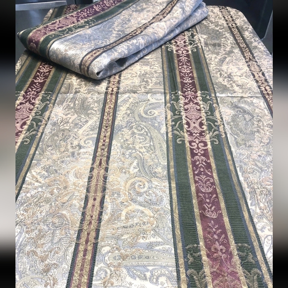 Vtg Croscill Town House Dover Manor Drapery Panels & Tiebacks Lined 80x85” USA - Picture 7 of 9